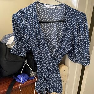Wrap Blouse Floral Print